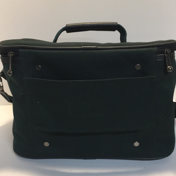 Leisure International train case hunter green zipper with mirror, handle - Picture 7 of 8